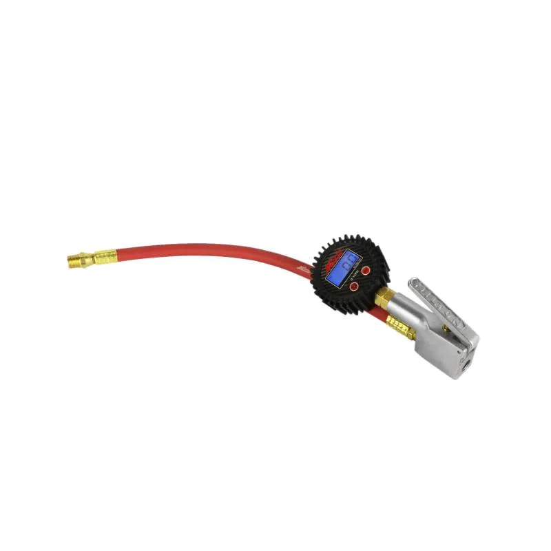 Digital Compact Dunnage Bag Inflator 3/8 Swivel MNPT Outlet 15" 2 Braid EPDM Hose - 0-15 PSI