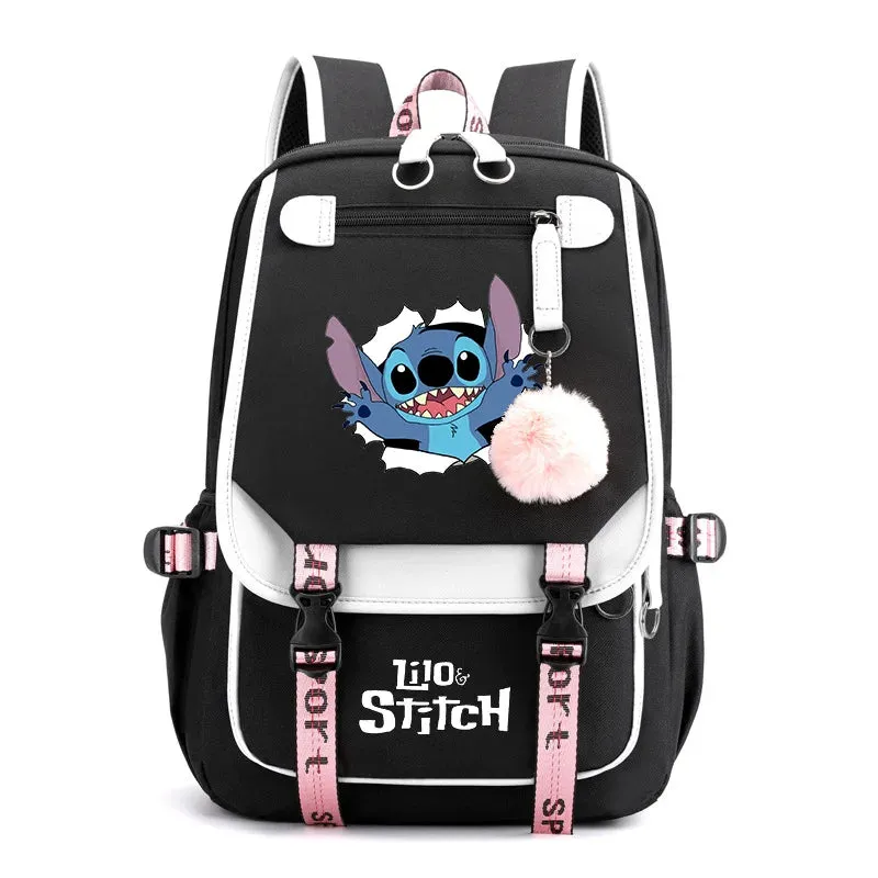 Disney Lilo Stitch Boys Girls Backpacks Teenager USB Charging Laptop Backpack Women Men Rucksack Travel Bag Mochila