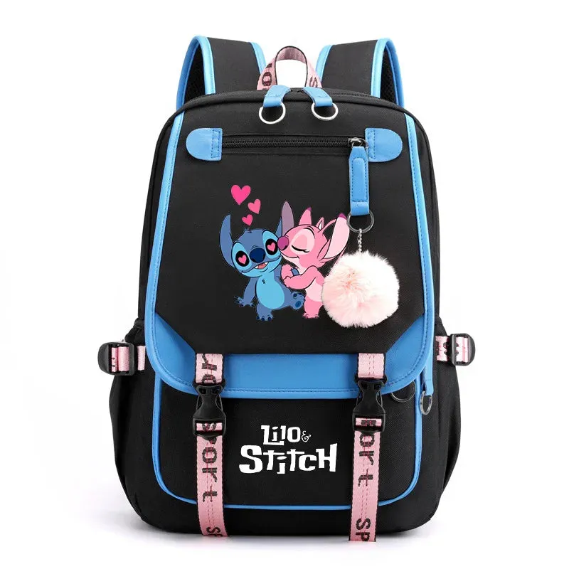 Disney Lilo Stitch Boys Girls Backpacks Teenager USB Charging Laptop Backpack Women Men Rucksack Travel Bag Mochila