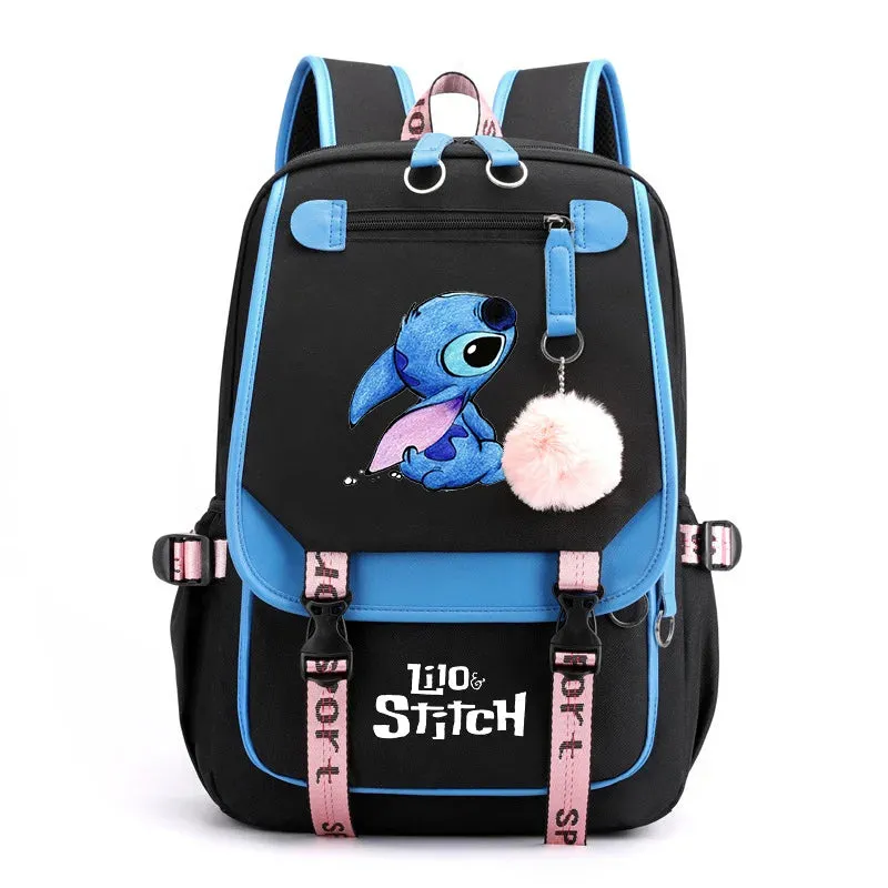 Disney Lilo Stitch Boys Girls Backpacks Teenager USB Charging Laptop Backpack Women Men Rucksack Travel Bag Mochila