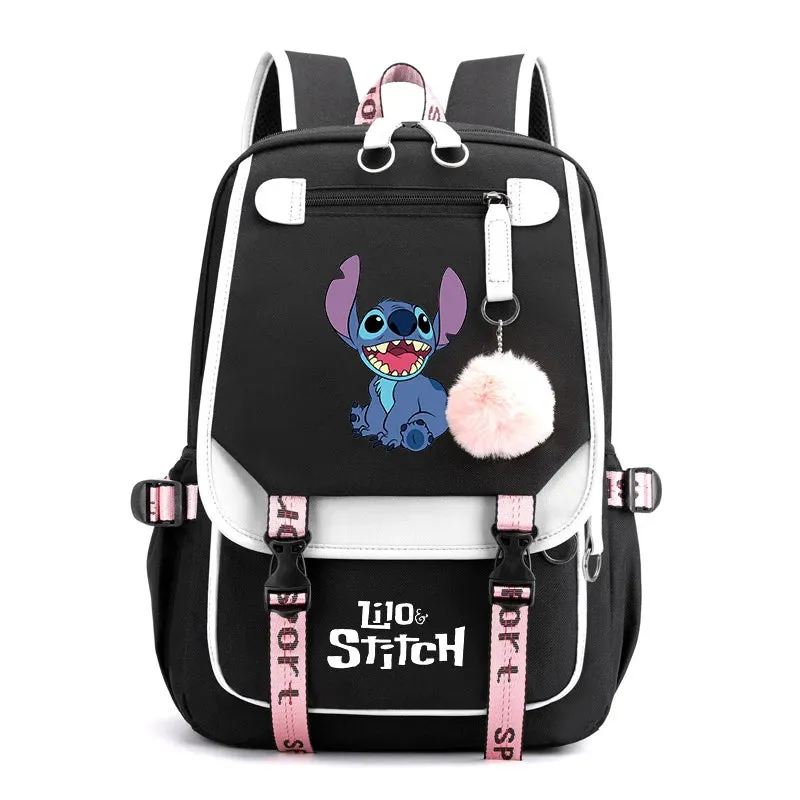 Disney Lilo Stitch Boys Girls Backpacks Teenager USB Charging Laptop Backpack Women Men Rucksack Travel Bag Mochila