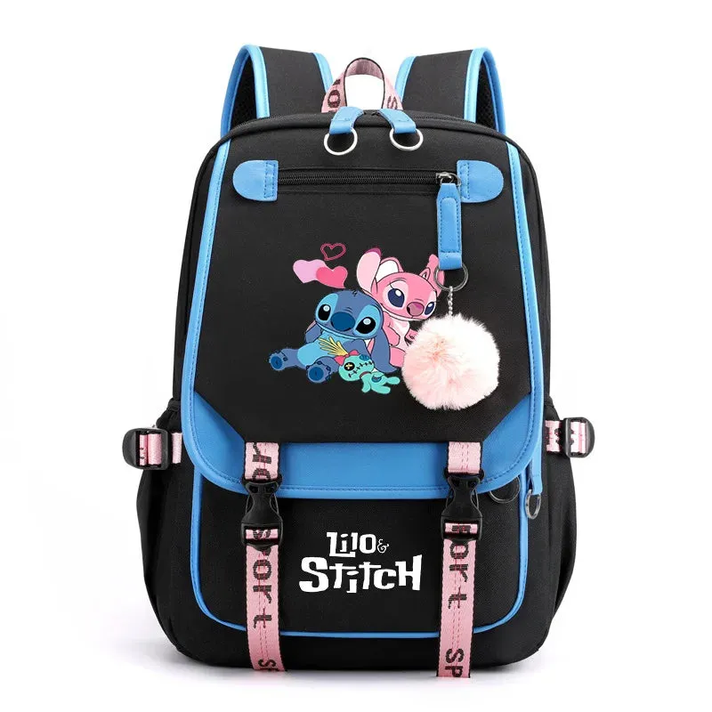 Disney Lilo Stitch Boys Girls Backpacks Teenager USB Charging Laptop Backpack Women Men Rucksack Travel Bag Mochila