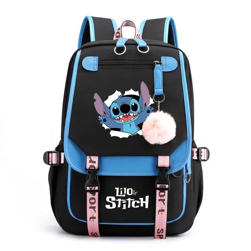 Disney Lilo Stitch Boys Girls Backpacks Teenager USB Charging Laptop Backpack Women Men Rucksack Travel Bag Mochila