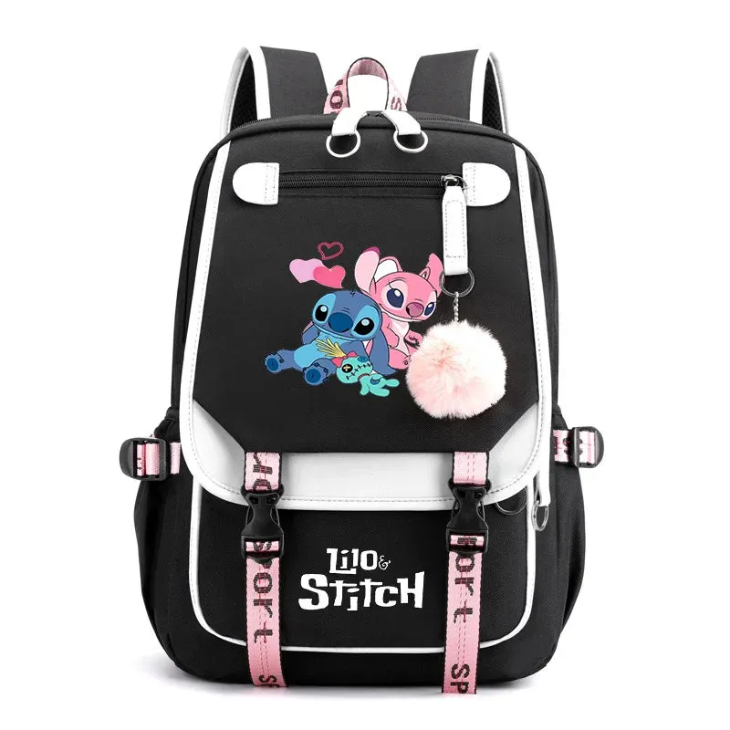 Disney Lilo Stitch Boys Girls Backpacks Teenager USB Charging Laptop Backpack Women Men Rucksack Travel Bag Mochila