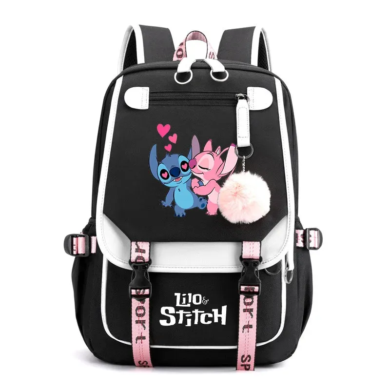 Disney Lilo Stitch Boys Girls Backpacks Teenager USB Charging Laptop Backpack Women Men Rucksack Travel Bag Mochila