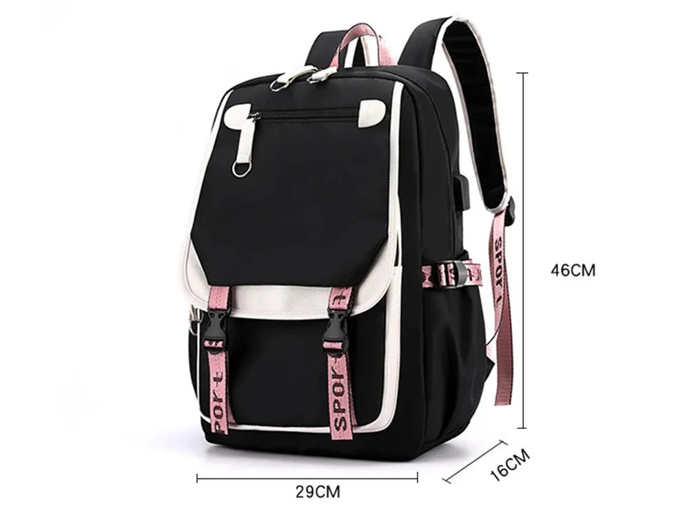 Disney Lilo Stitch Boys Girls Backpacks Teenager USB Charging Laptop Backpack Women Men Rucksack Travel Bag Mochila