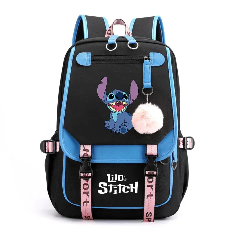 Disney Lilo Stitch Boys Girls Backpacks Teenager USB Charging Laptop Backpack Women Men Rucksack Travel Bag Mochila
