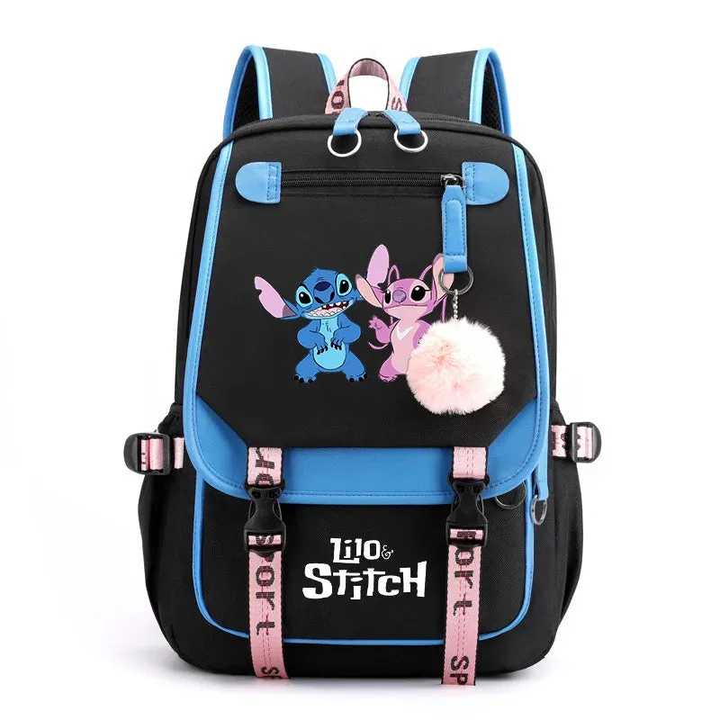 Disney Lilo Stitch Boys Girls Backpacks Teenager USB Charging Laptop Backpack Women Men Rucksack Travel Bag Mochila