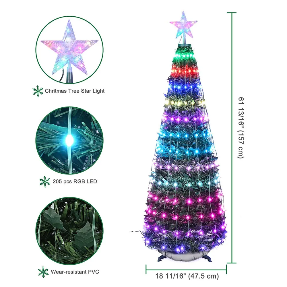 DIY Pre-lit Christmas Tree Multi-Color(16 million) Remote & APP Control