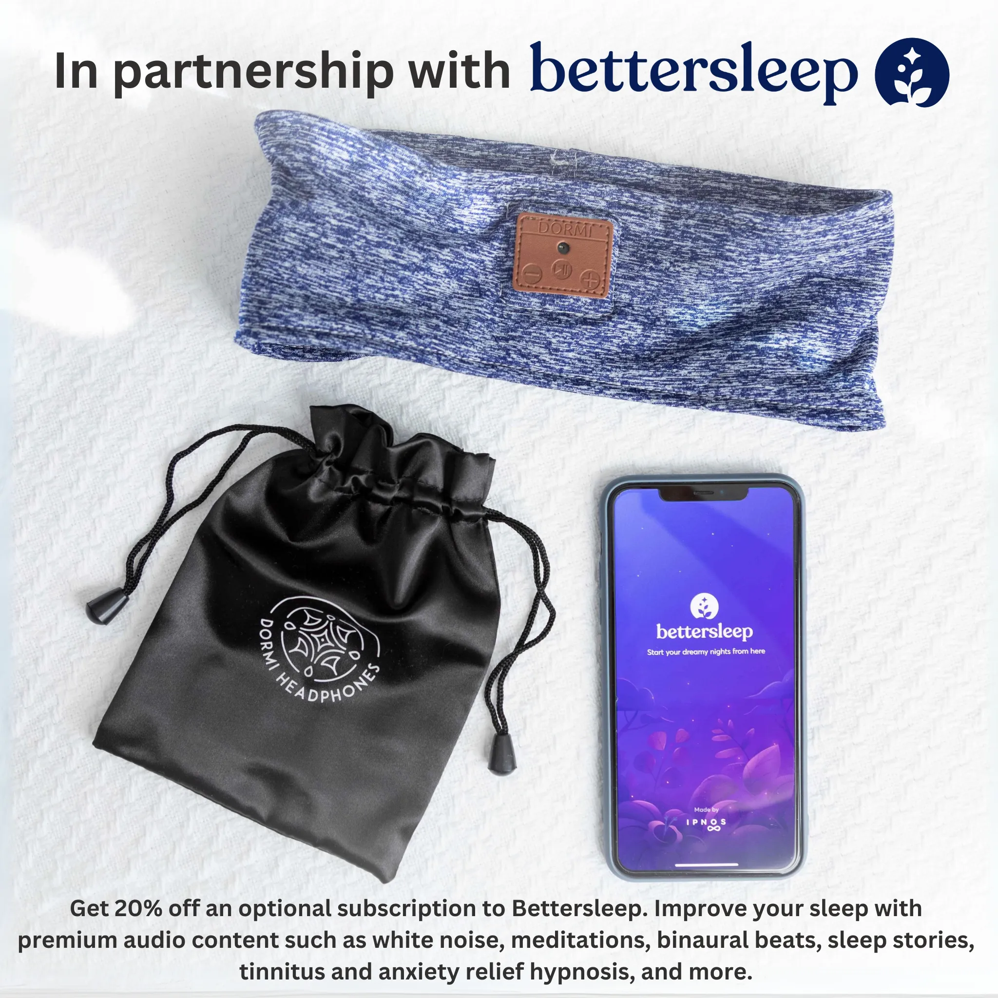 Dormi Wireless Bluetooth Headband Headphones For Sleeping - Dream