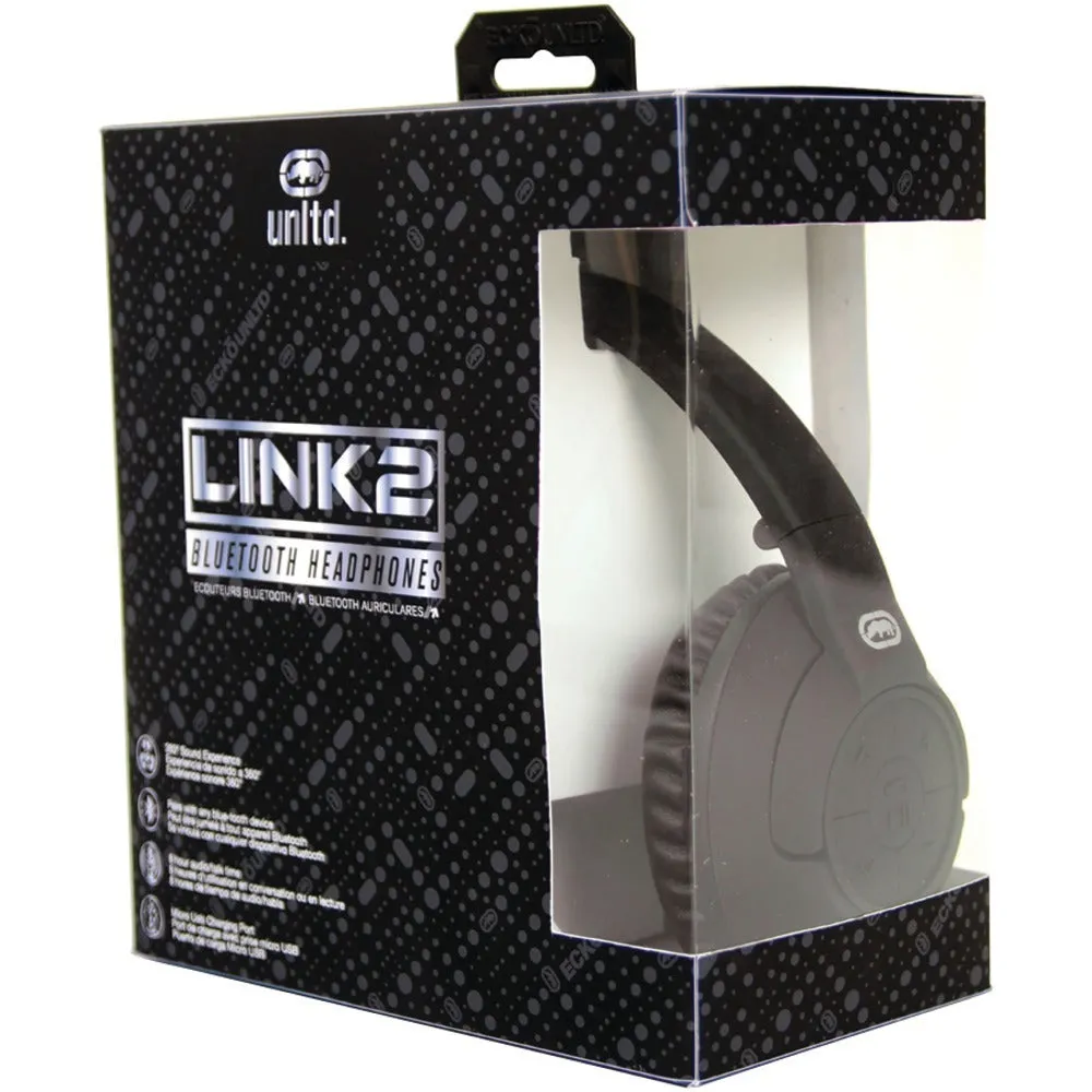ECKO UNLIMITED EKU-LNK2-BK Bluetooth(R) Link2 Over-Ear Headphones with Microphone (Black)