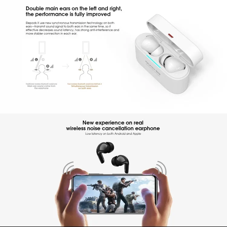 ELEPHONE Elepods X Active Noise Cancelling Bluetooth 5.0 Wireless Earbuds with Charging Case