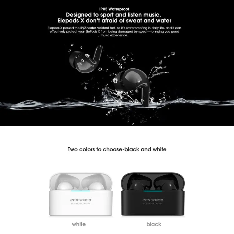 ELEPHONE Elepods X Active Noise Cancelling Bluetooth 5.0 Wireless Earbuds with Charging Case