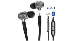 Fuze 2-In-1 Bluetooth And Wired Earbuds - Ships Next Day