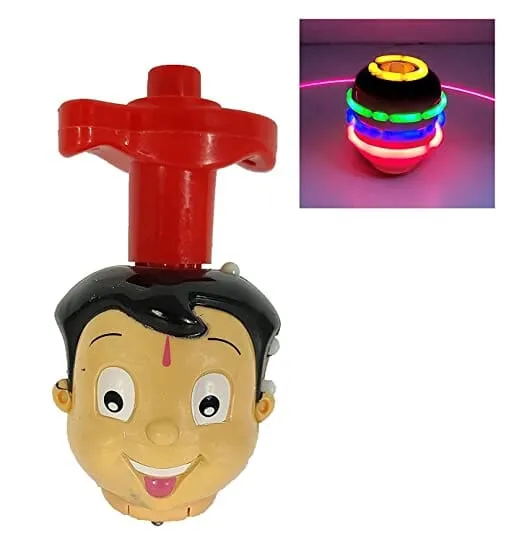 G.Fidel Multi-Character Laser Spinning Flash Top with Light and Music for Kids me (Multi-Character)- Multi Color