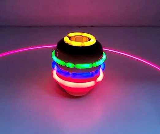 G.Fidel Multi-Character Laser Spinning Flash Top with Light and Music for Kids me (Multi-Character)- Multi Color