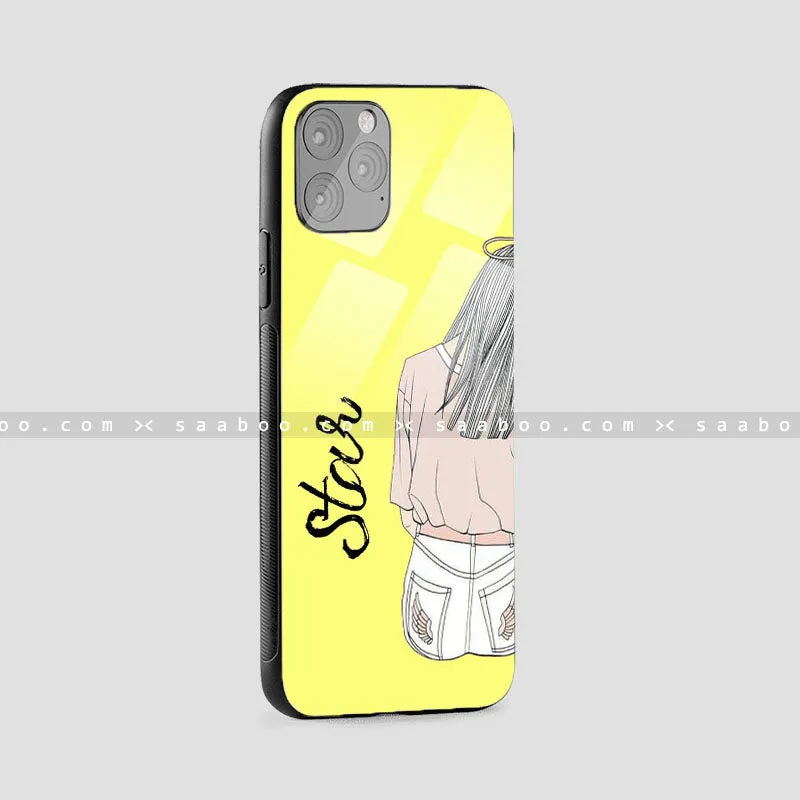 Glass Case With Sitting Girl Name