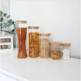 Glass Jars with Bamboo Lids (Seconds)