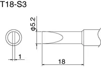 Hakko T18-S3 T18 Series Soldering Tip (Pack of 10 Tips)