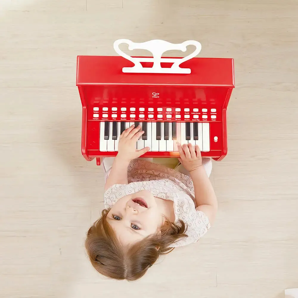 Hape Learn with Lights Red Piano with Stool