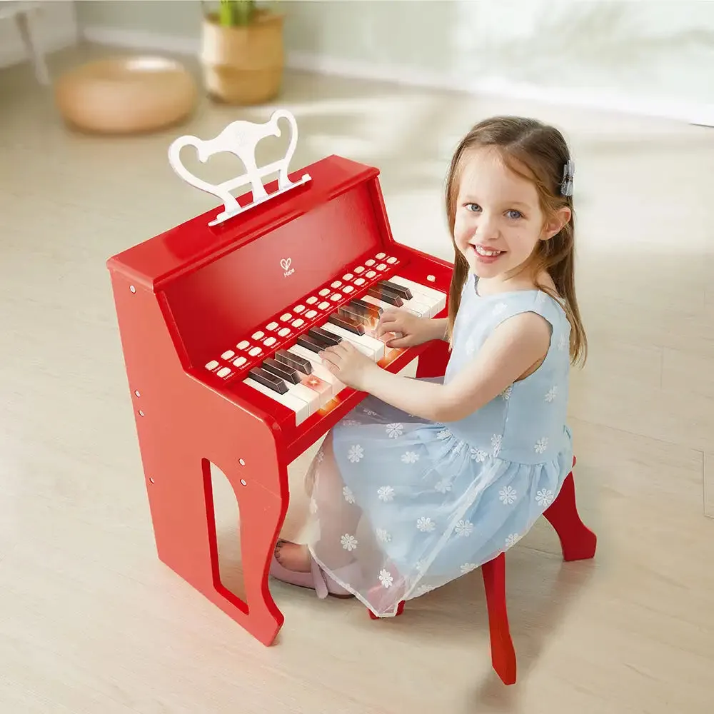 Hape Learn with Lights Red Piano with Stool