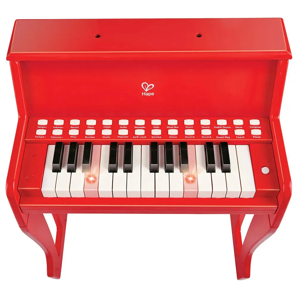 Hape Learn with Lights Red Piano with Stool