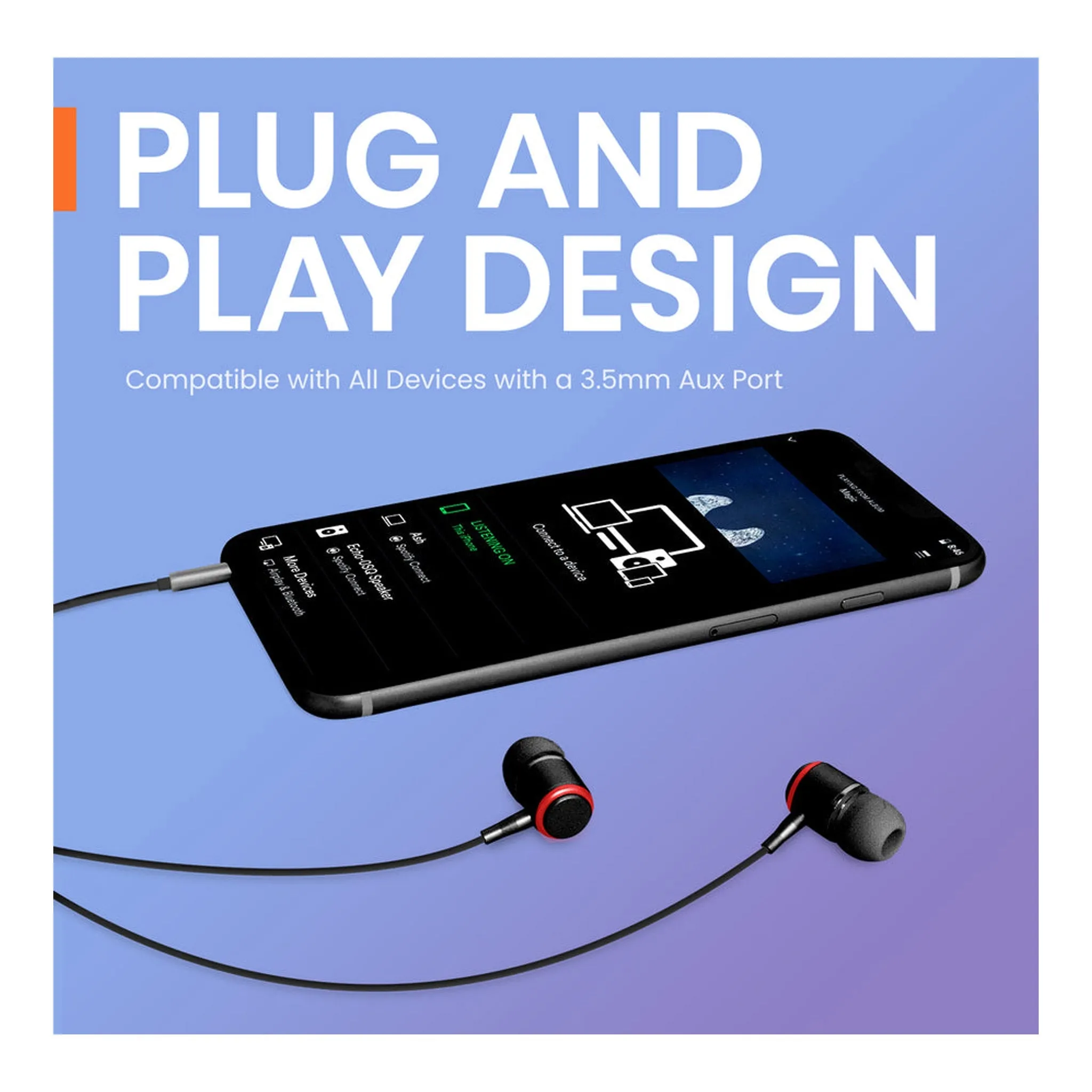 Helix ETHAUD35 3.5mm HD Audio High Fidelity Earbuds - Black