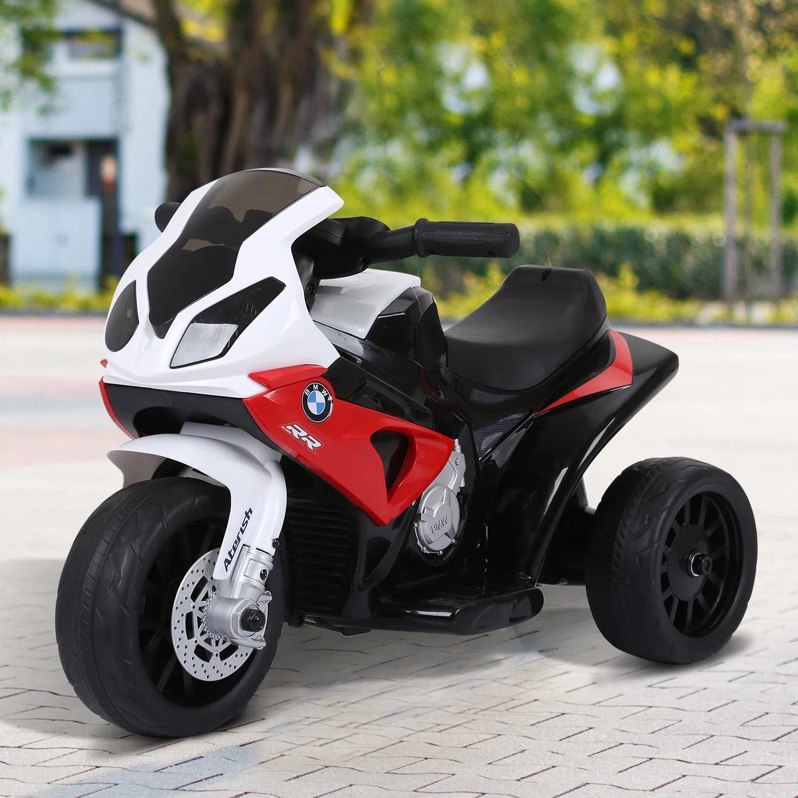 HOMCOM Red Kids Electric Ride on Motorcycle BMW S1000RR with Headlights Music