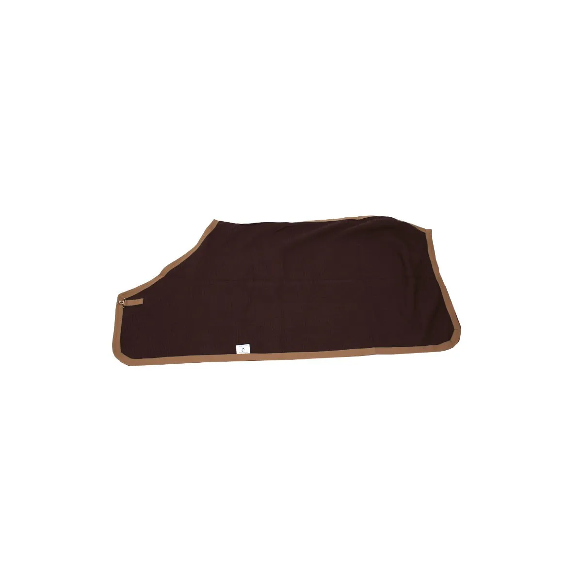 HONEYCOMB TRAVEL RUG WITH 1 PIPING CORD BROWN CAMEL