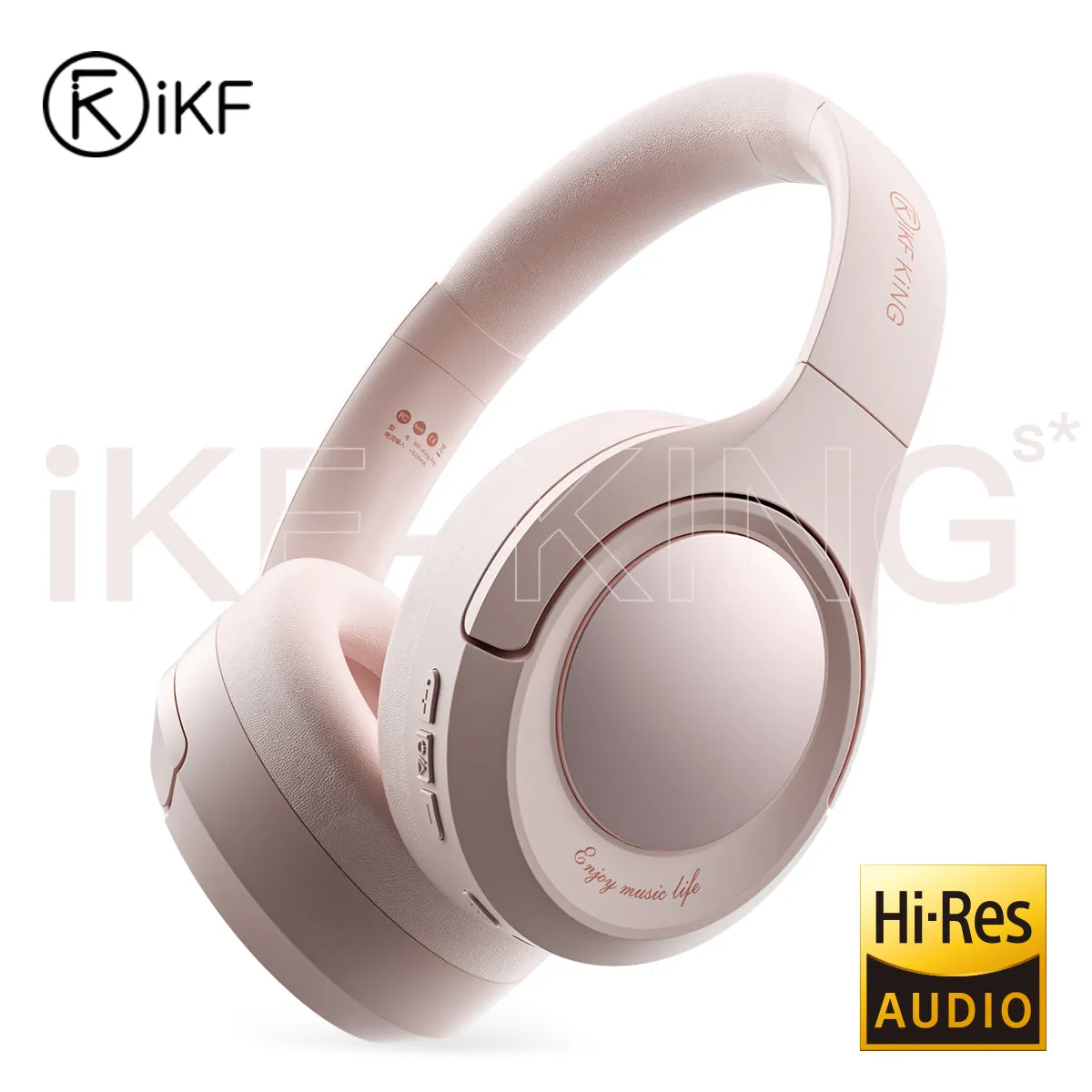 iKF King (S)- Active Noise Cancelling Bluetooth Wireless Headphone Power Bass Stereo Sound with Microphone Wired Headset Gaming Mode 80 hours Play Time for iphone/Xiaomi/Huawei/OPPO