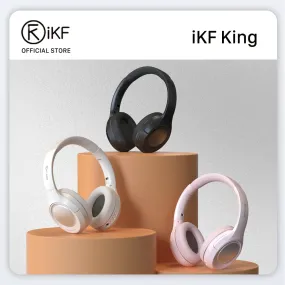 iKF King (S)- Active Noise Cancelling Bluetooth Wireless Headphone Power Bass Stereo Sound with Microphone Wired Headset Gaming Mode 80 hours Play Time for iphone/Xiaomi/Huawei/OPPO