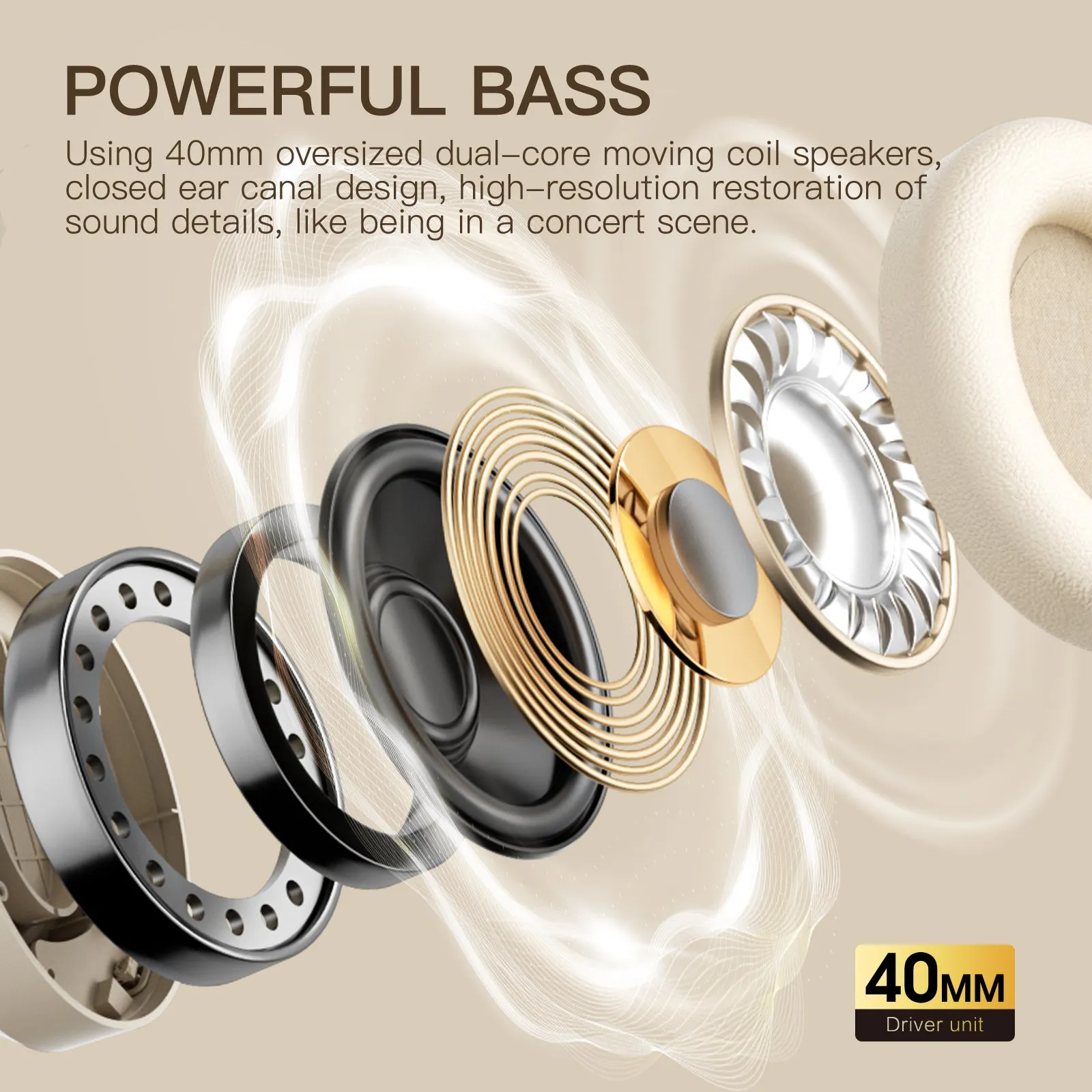 iKF King (S)- Active Noise Cancelling Bluetooth Wireless Headphone Power Bass Stereo Sound with Microphone Wired Headset Gaming Mode 80 hours Play Time for iphone/Xiaomi/Huawei/OPPO