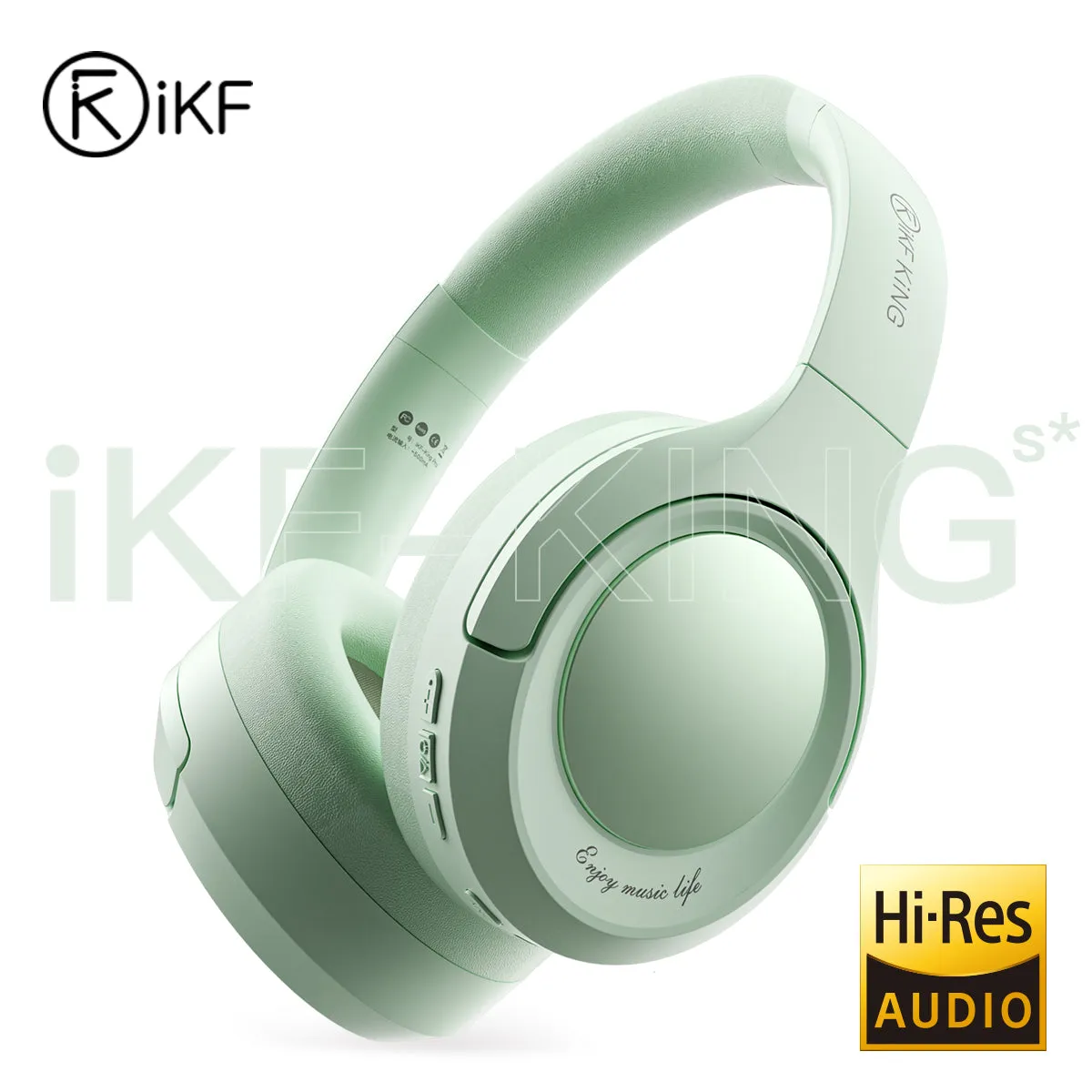 iKF King (S)- Active Noise Cancelling Bluetooth Wireless Headphone Power Bass Stereo Sound with Microphone Wired Headset Gaming Mode 80 hours Play Time for iphone/Xiaomi/Huawei/OPPO