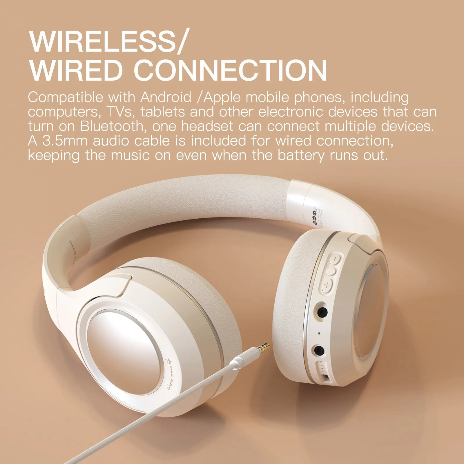 iKF King (S)- Active Noise Cancelling Bluetooth Wireless Headphone Power Bass Stereo Sound with Microphone Wired Headset Gaming Mode 80 hours Play Time for iphone/Xiaomi/Huawei/OPPO