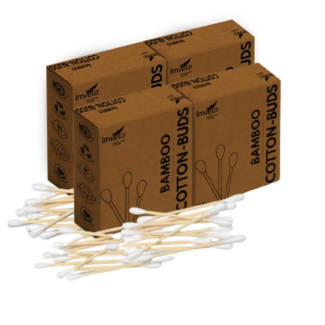 Imvelo Bamboo Cotton Earbuds| Multipurpose Swabs| Organic Cottons| Eco-Friendly& Natural