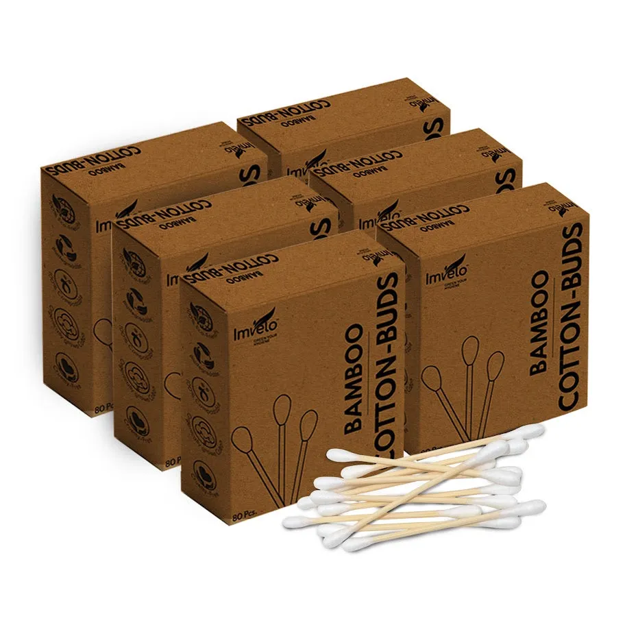 Imvelo Bamboo Cotton Earbuds| Multipurpose Swabs| Organic Cottons| Eco-Friendly& Natural