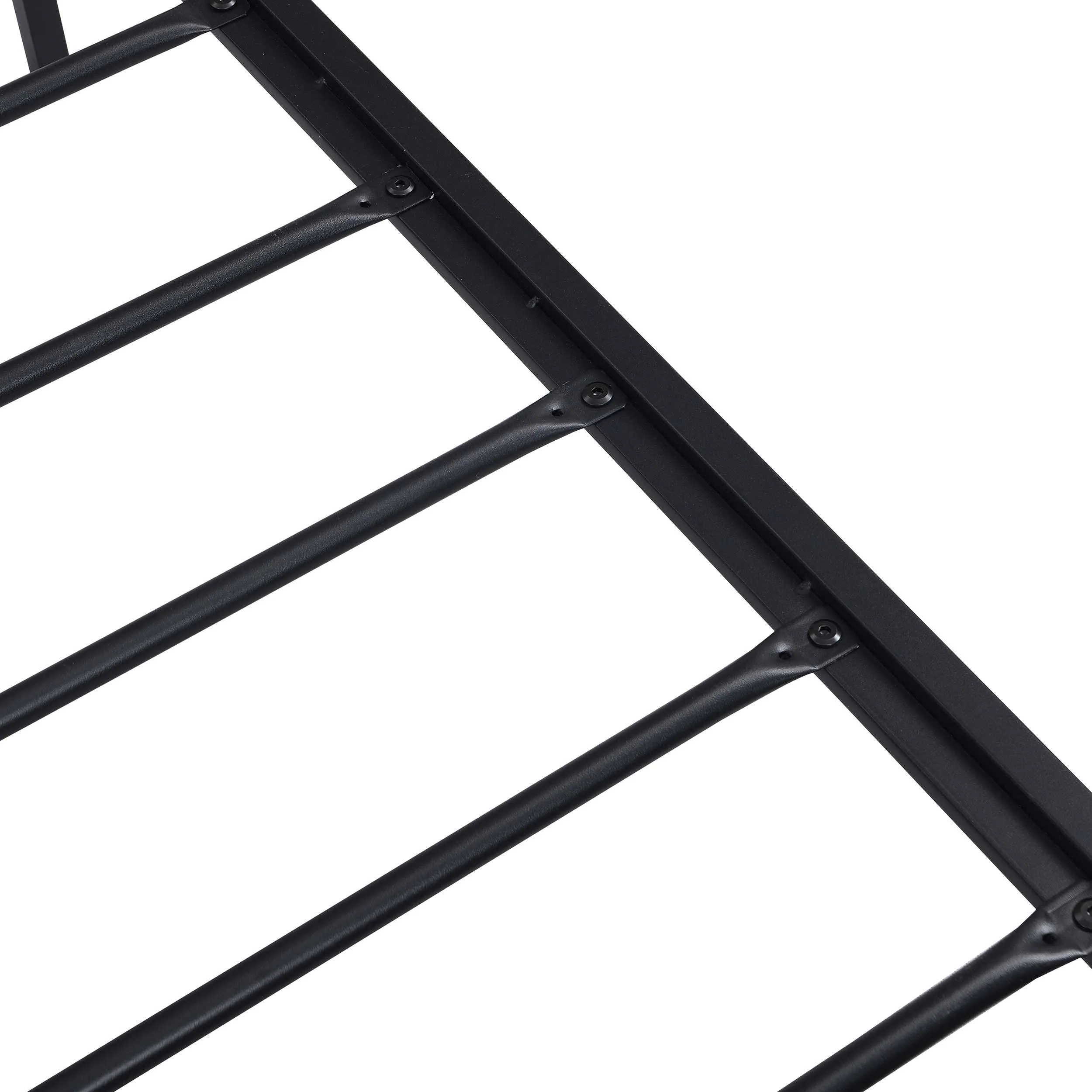 Industrial Queen Bed Frame with LED Lights and 2 USB Ports, Bed Frame Queen Size withStorage, Noise Free, No Box Spring Needed, Rustic Brown