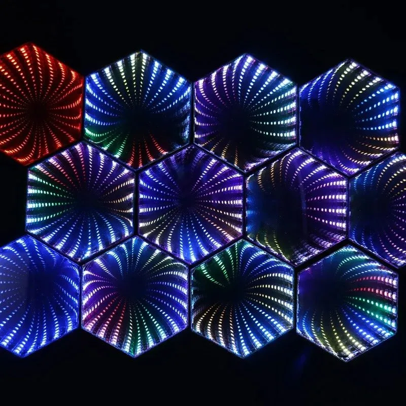 Infinity Mirror Tunnel Light - 3D Mirror with Hypnotic RGB Illumination