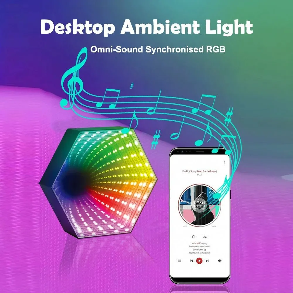Infinity Mirror Tunnel Light - 3D Mirror with Hypnotic RGB Illumination