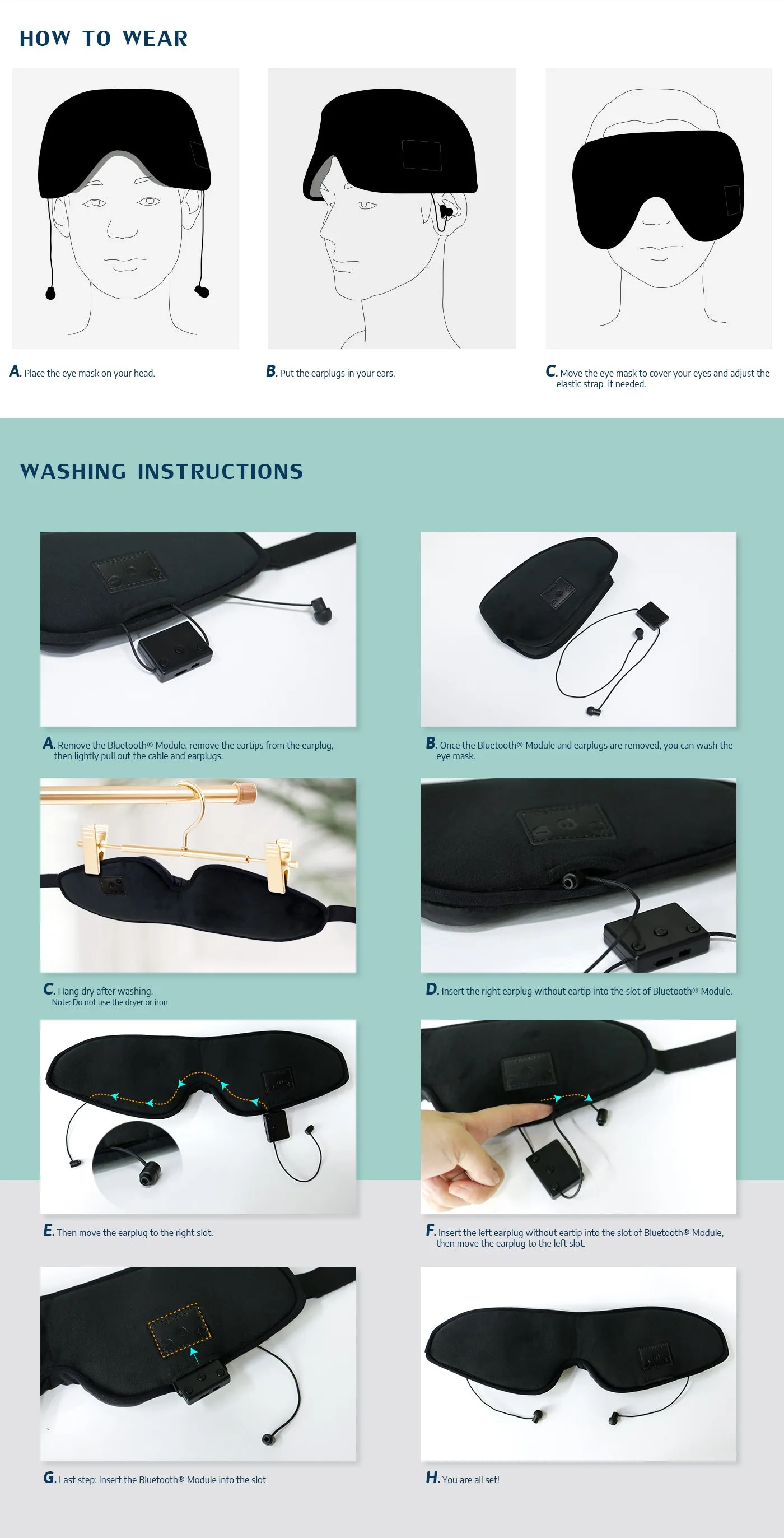 Jabees SERENITY - Top Shelf Bluetooth Sleep Eye Mask Headphones
