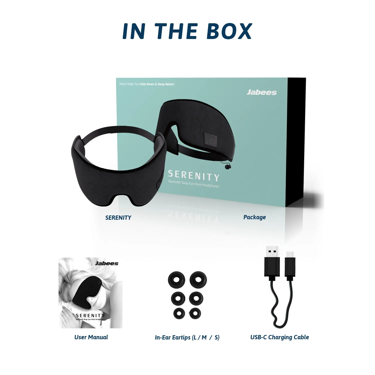 Jabees SERENITY - Top Shelf Bluetooth Sleep Eye Mask Headphones
