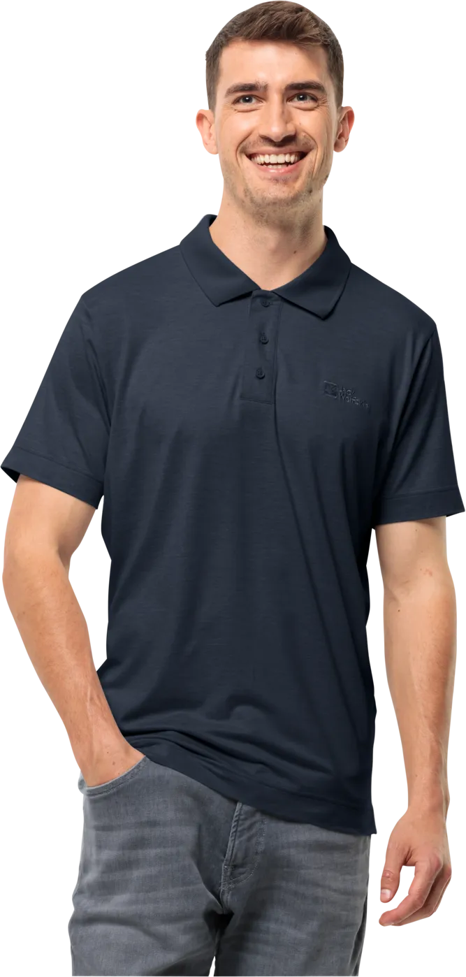 Jack Wolfskin Men&#x27;s Travel Polo Night Blue | Buy Jack Wolfskin Men&#x27;s Travel Polo Night Blue here | Outnorth
