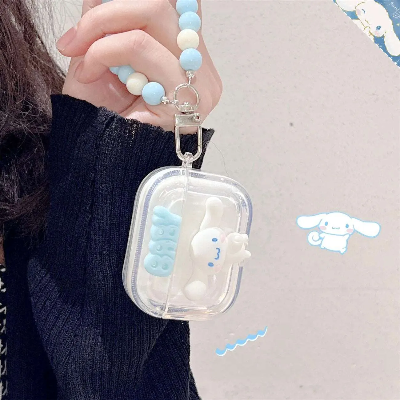 Kawaii Cinnamoroll Transparent AirPods Case