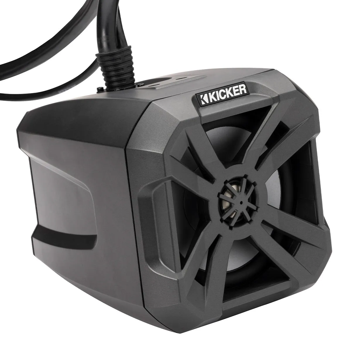 Kicker 48BTCAN65 PowerCan 6.5" Waterproof Powered Bluetooth Speakers with LED Lighting & Wired Remote - Pair