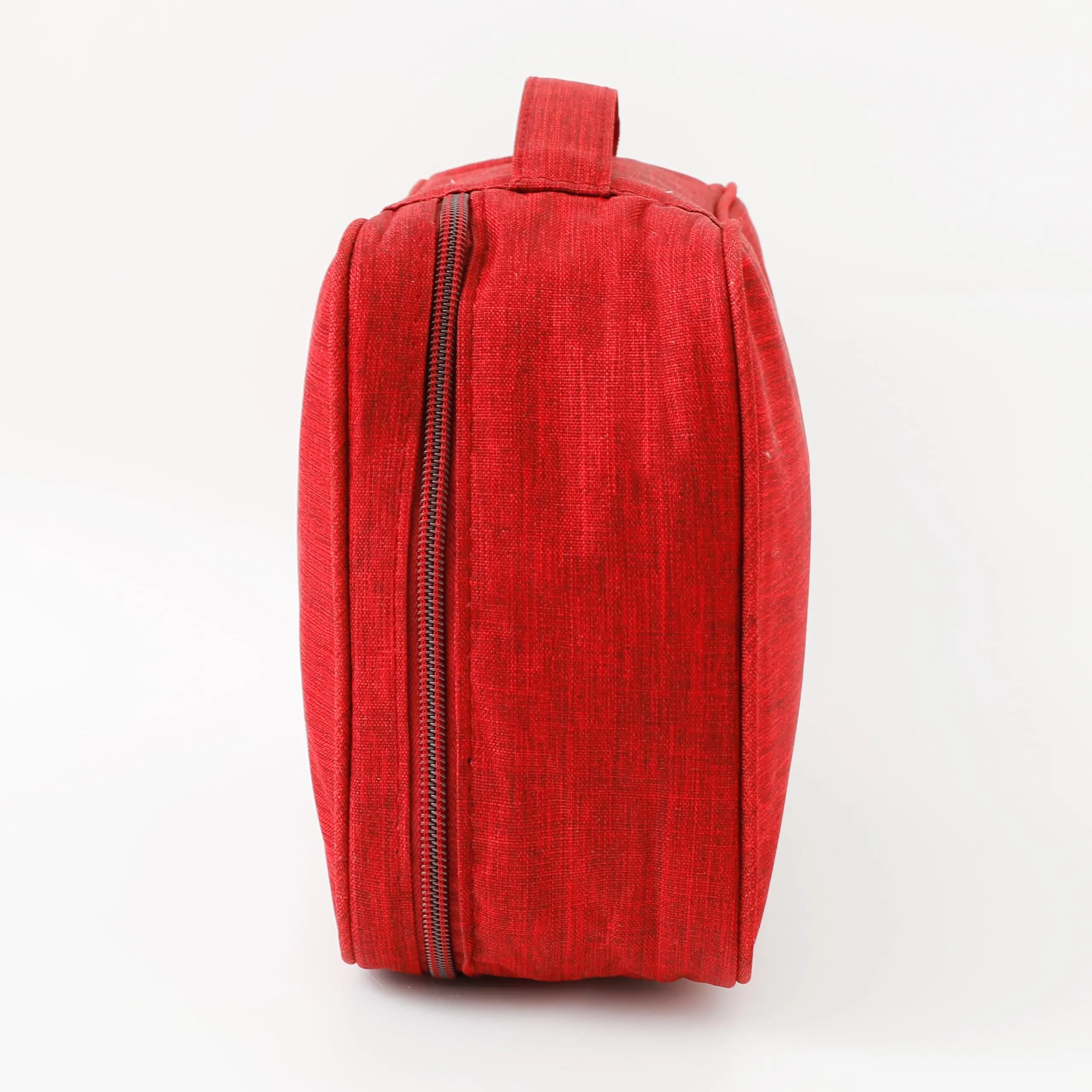 Kuber Industries Travel Organizer For Electronic Accessories|Multipurpose Pouch|Adapter, Cable, Gadget Organizer|Two Comparment With Zipper|Great For Traveling (Red)