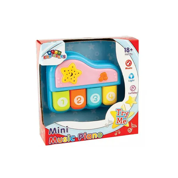 Mini Explorers Mini Music Piano with 4 Sound Modes, Lullabies & More, Ages 18M 