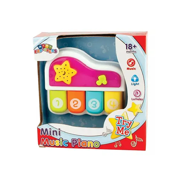 Mini Explorers Mini Music Piano with 4 Sound Modes, Lullabies & More, Ages 18M 