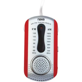 Naxa NR721RD AM/FM Mini Pocket Radio with Speaker (Red)