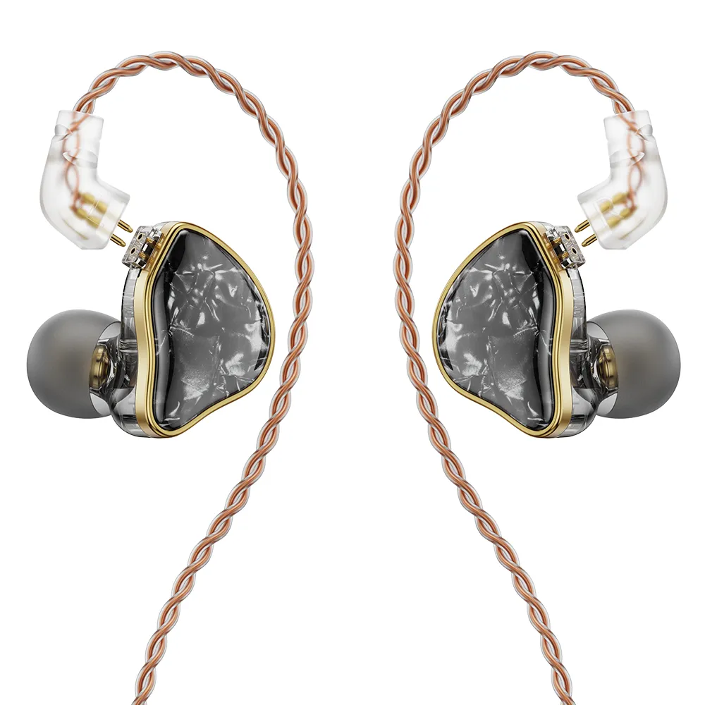 NICEHCK DB2 in-Ear Monitor 1BA 1DD Hybrid IEM Resin Aluminium Alloy HiFi Wired Earbuds, 3.5mm Earphones with 2Pin Detachable Tangle-Free Cable, IEMs for Gaming/Audiophile/Musicians, Bass Stereo Noise Isolating Headphones