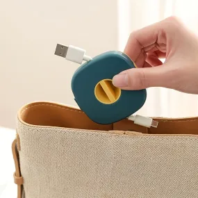 Portable Cable Winder, 3 Colors Travel Cord Organizer Keeper Box, Retractable Cable Holder For Wrapping Earbuds USB Phone Mouse